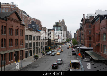 14th Street gesehen aus der High Line in New York City, USA. Stockfoto