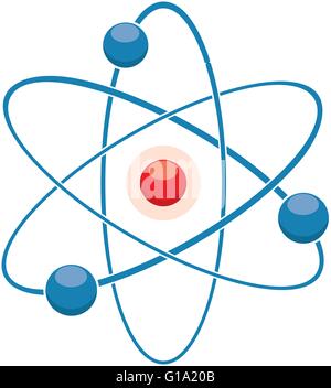 flache Vektor Icon des abstrakten Atom oder Molekül-Modells Stock Vektor