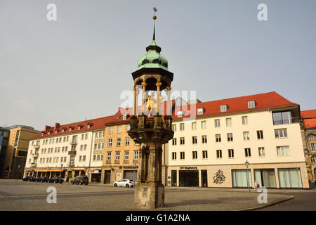 Magdeburger Reiter, 1240, das erste Reiterstandbild nördlich der Alpen, auf dem alten Markt Platz in Magdeburg Stockfoto