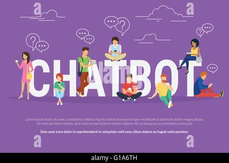 Chatbot Konzept Abbildung Stock Vektor