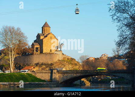 Eurasien, Kaukasus, Georgien, Tbilisi, Metekhi Kirche Stockfoto