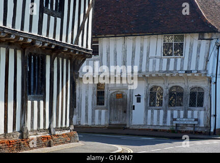 Fachwerkhäuser im Dorf Lavenham, Suffolk, England UK Stockfoto