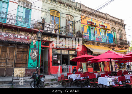 Restaurant im Caminito, La Boca, Buenos Aires, Argentinien Stockfoto