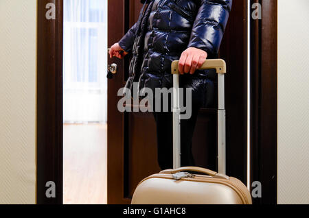 ins Hotelzimmer Stockfoto