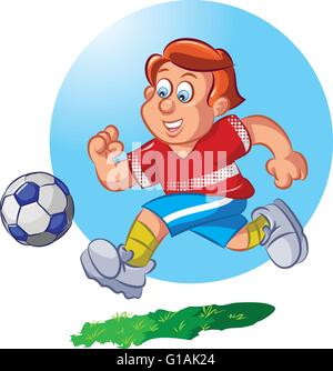 Vektor-Illustration eines jungen Fußball spielen Stock Vektor