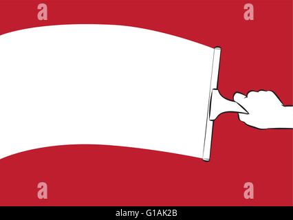 Vektor-Illustration einer Hand Reinigung einen weißen Hintergrund Streifen auf rotem Grund Stock Vektor
