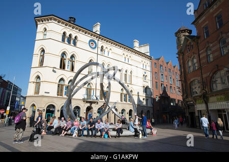 Spirit of Belfast, Dan George Stahlskulptur, Arthur Square, Belfast City Centre, County Antrim, Nordirland Stockfoto