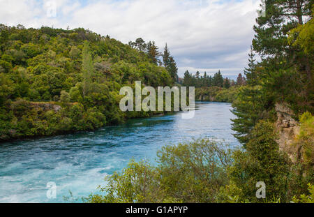 Huka Falls auf dem Waikato River in der Nähe von Lake Taupo, Neuseeland Stockfoto