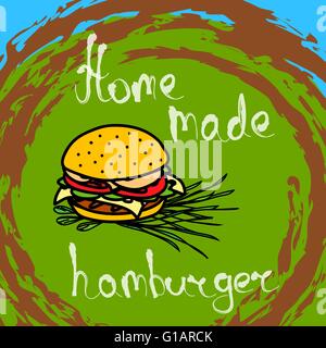 Hand gezeichnet hamburger Stock Vektor