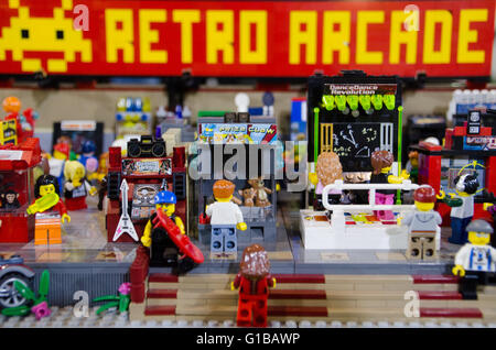 Sydney, Australien 2. Oktober 2015: The Sydney Brick Show angezeigt, Modelle, Landschaften und Figuren mit Lego und zeigte sich während der Veranstaltung 2015 EB Games Expo in Sydney, Australien. Stockfoto