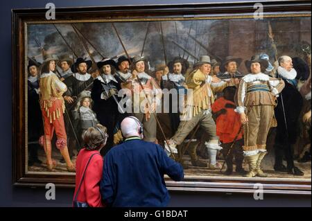 Niederlande, Nord Holland, Amsterdam, Museum, Rijksmuseum, Gemälde von Bartholomeus van der Heist, berechtigt, Offiziere und andere Mitglieder der Milizen der Bezirk VIII in Amsterdam unter der Leitung von Kapitän Roelof Bicker und Leutnant Jan Michielsz (1639-1643) Stockfoto