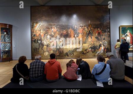 Museum, Amsterdam, Nordholland, Niederlande Bezirk, Rijksmuseum, die Schlacht von Waterloo (1824) von Jan Willem Pieneman Stockfoto