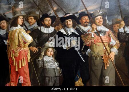 Niederlande, Nord Holland, Amsterdam, Museum, Rijksmuseum, Gemälde von Bartholomeus van der Heist, berechtigt, Offiziere und andere Mitglieder der Milizen der Bezirk VIII in Amsterdam unter der Leitung von Kapitän Roelof Bicker und Leutnant Jan Michielsz (1639-1643) Stockfoto