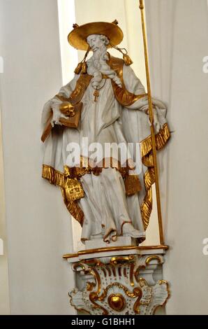 Deutschland, Bayern, Steingaden, Wies lateinische katholische Kirche (Rokoko-Stil), Weltkulturerbe der UNESCO, entworfen im Jahre 1740 von Dominitius Zimmermann Stockfoto