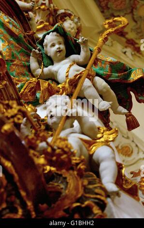 Deutschland, Bayern, Steingaden, Wies lateinische katholische Kirche (Rokoko-Stil), Weltkulturerbe der UNESCO, entworfen im Jahre 1740 von Dominitius Zimmermann Stockfoto