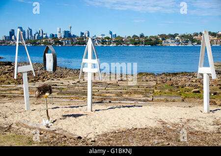 Sydney, Australien 20. Juli 2015: der jährlich geführten Kunstausstellung Hafen Skulptur findet statt am Deckshaus und Clarkes Point Reserve in Sydney. Die Ausstellung bietet eine Vielzahl von Kunstwerken und läuft vom 30. Juli bis 9. August. Stockfoto