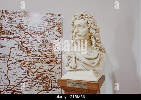 MUKATSCHEWE, UKRAINE - APRIL 11,2016: Denkmal des Franziskus (Ferenc) II Rakoczi (1676-1735), Fürst von Siebenbürgen, ungarische Noblem Stockfoto