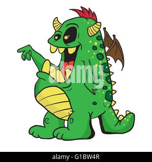 Monster-Cartoon-Illustration isoliert auf weiss Stock Vektor