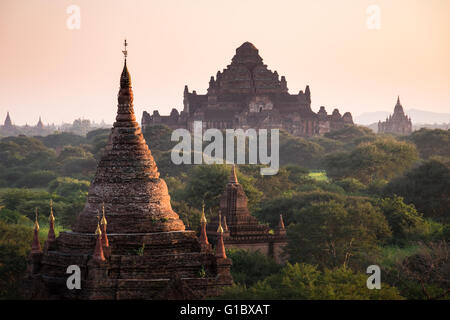 Abend-Blick auf den Dhammayangyi Tempel in Bagan, Myanmar Stockfoto