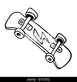 einfache Schwarz-weiß-skateboard Stock Vektor