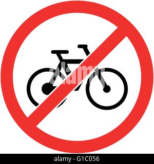 Kein Fahrrad Zeichen Vektor-Illustration. Flaches Design. Stock Vektor
