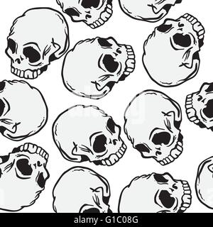 nahtlose Muster Schädel Stock Vektor