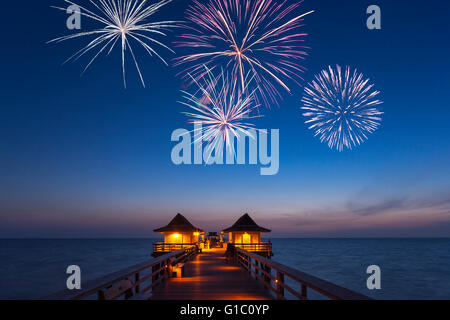 2016 UHR HISTORISCHES NAPLES PIER NAPLES COLLIER COUNTY FLORIDA Stockfoto