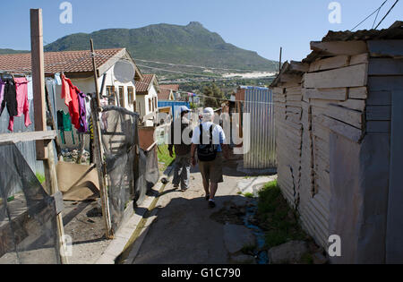 IMIZAMO YETHU TOWNSHIP WESTERN CAPE Südafrika A Gesamtansicht der Township Imizamo Yethu in Hout Bay Stockfoto
