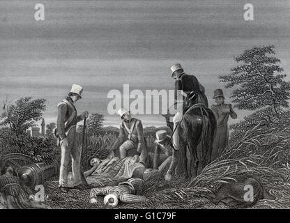 Tot britische Soldaten nach der Schlacht von Chillianwala, zweiten Anglo-Sikh-Krieg, 13. Januar 1849 Stockfoto