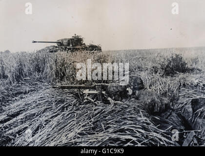 Deutsche Waffen SS der 12. SS Panzer Division in Normandie 1944 Stockfoto