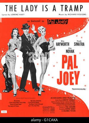 UK-Noten für das Rodgers und Hart Lied The Lady ist A Tramp aus dem Jahr 1957 Film Pal Joey, Darsteller, Kim Novak, Frank Sinatra und Rita Hayworth. Stockfoto