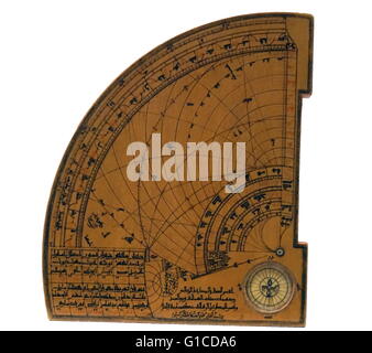 14. Jahrhundert astrolabic Quadrant, verbindet das Instrument islamischen Design und französische astronomische Werte. Vom 14. Jahrhundert Stockfoto