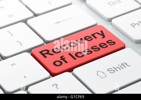 Banking-Konzept: Wiederherstellung von Verlusten auf Computer Tastatur Hintergrund Stockfoto