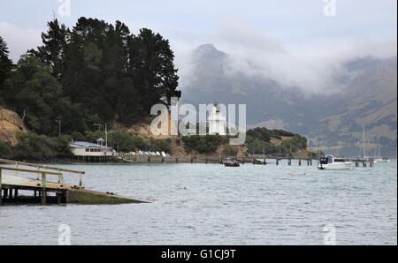 Akaroa Harbour auf Neuseelands Südinsel Stockfoto