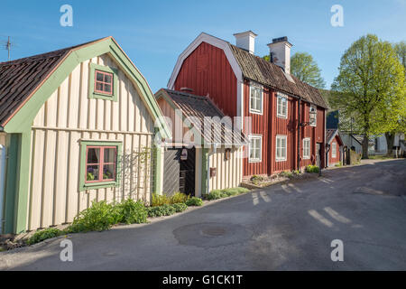 Idyllische Städtchen Söderköping im Frühjahr in Schweden. Stockfoto