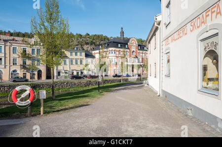 Idyllische Städtchen Söderköping im Frühjahr in Schweden Stockfoto