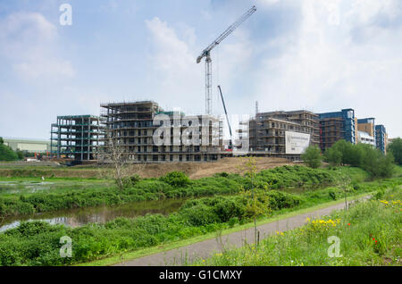 Bau von neuen Wohnungen am Kennet Insel, Reading, Berkshire. Stockfoto