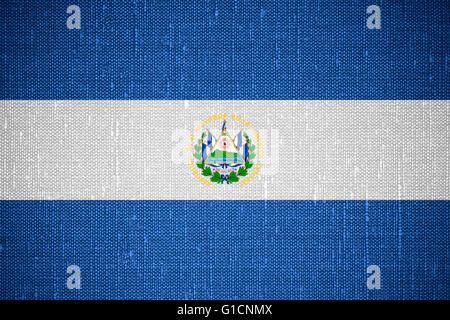 Flagge von El Salvador oder salvadorianischen Banner auf Cnavas Hintergrund Stockfoto