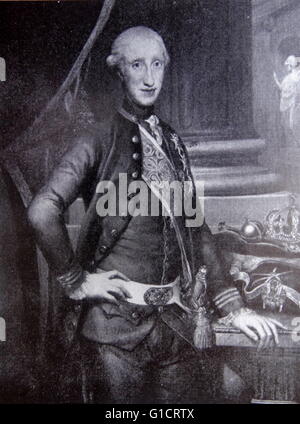 Porträt von König Charles III von Spanien (1716-1788) König von Spanien und den spanischen Inseln. Vom 18. Jahrhundert Stockfoto