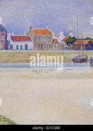 Gemälde mit dem Titel "The Kanal von Gravelines, Grand Fort Philippe" von Georges-Pierre Seurat, (1859-1891) eine französische Post-impressionistischen Maler und Zeichner. Vom 19. Jahrhundert Stockfoto