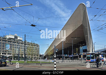 Stadt Rotterdam Centraal Station Weena Niederlande Stockfoto