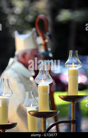 Heiligtum der Benite La Fontaine. Mgr Yves Boivineau.  La Roche-Sur-Foron. Frankreich. Stockfoto