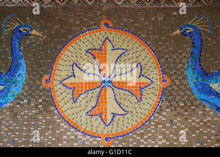 Saint Michel & Saint George koptische Kirche, Villejuif. Mosaik. Frankreich. Stockfoto