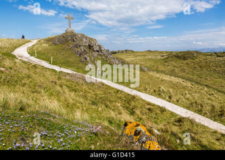 Ein Blick auf Ynys Llanddwyn auf Ynys Mon (Anglesey) Stockfoto