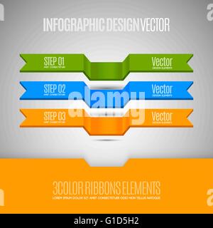Drei Banner als Infografik Design. Vektor-Elemente für Geschäftsbericht. Stock Vektor