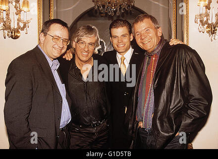 Starship Troopers (Promotiontour) / Wolfgang Braun (Buena Vista) / Paul Verhoeven / Casper van Dien / Jost Vacano Stockfoto