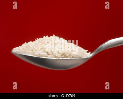 Basmati Rice auf Löffel Stockfoto