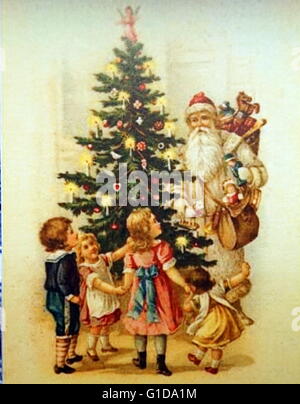 Edwardian Weihnachtskarte, um 1910 Stockfoto