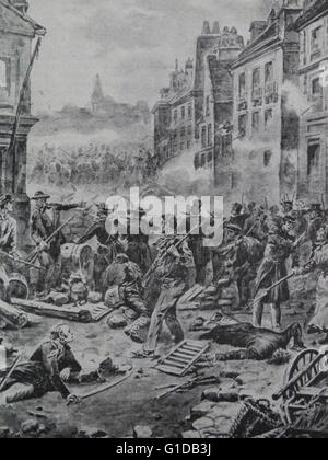 Kämpfe in den Straßen von Paris während der Revolution vom Februar 1848 von Wegner Stockfoto