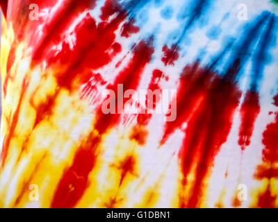 abstrakte Farbe Stoff Textur rot blau gelb Stockfoto